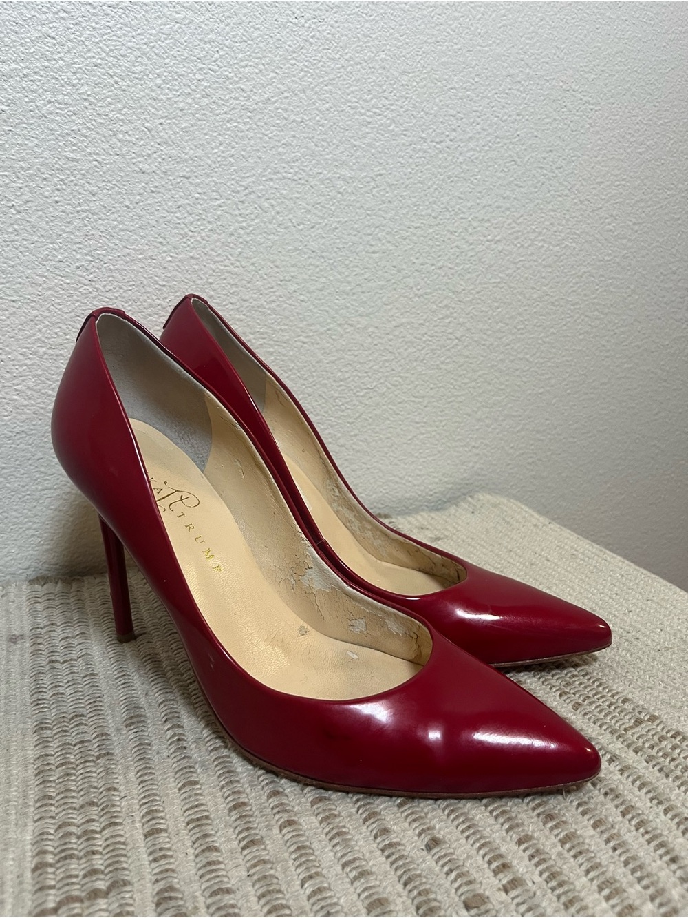 Ivanka Trump Red Patent Pointed-Toe Stiletto Heels